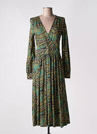 Rochie midi imprimeu fantezie mâneci lungi verde KING LOUIE femeie