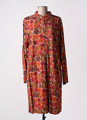 Rochie midi imprimeu floral mâneci lungi portocalie AGATHE & LOUISE femeie