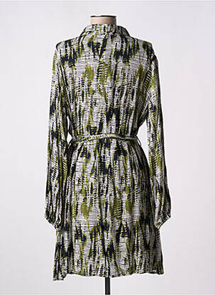 Rochie midi imprimeu fantezie mâneci lungi verde EMILIE.K femeie