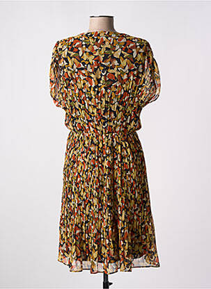 Rochie midi imprimeu fantezie mâneci scurte galben MOLLY BRACKEN femeie