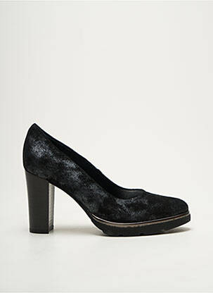 Pantofi cu toc țesătură satinată toc de 7 la 9 cm negru MYMA femeie