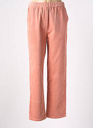 Pantalon drept talie elastică roz FRNCH femeie