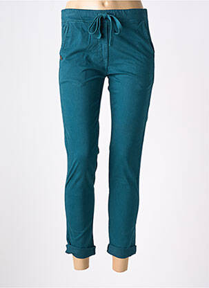 Pantalon 7/8 talie elastică albastru PAKO LITTO femeie