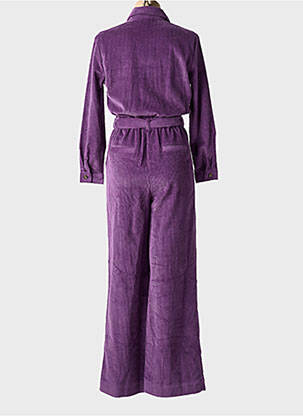 Salopetă-pantalon închidere cu nasturi pe față mâneci lungi violet DES PETITS HAUTS femeie