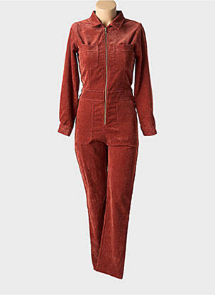 Salopetă-pantalon guler de bluză mâneci lungi maro PAKO LITTO femeie