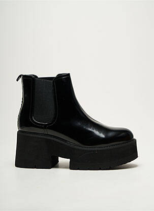 Botine/ghete material neted toc de 4 la 6 cm negru BUFFALO femeie