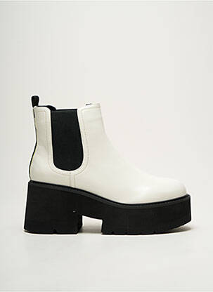 Botine/ghete material neted toc de 4 la 6 cm alb BUFFALO femeie