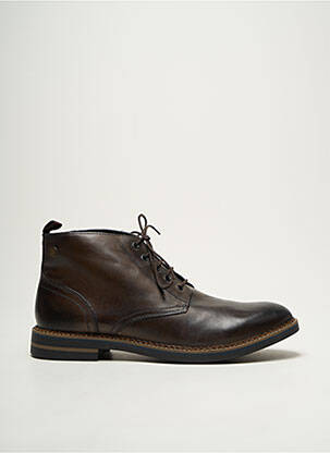 Botine/ghete material neted toc mic maro BASE LONDON bărbat