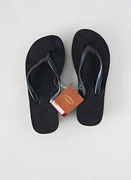 Șlapi țesătură satinată toc de 4 la 6 cm negru HAVAIANAS femeie
