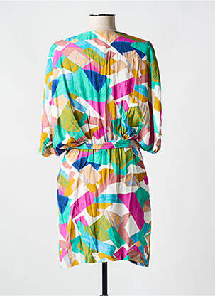 Rochie scurtă mâneci scurte mâneci scurte verde SEE U SOON femeie