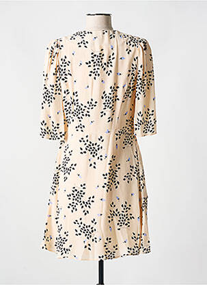 Rochie scurtă croială fluidă mâneci scurte bej SEE U SOON femeie