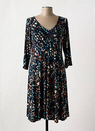 Rochie midi imprimeu fantezie mâneci lungi albastru JOY'S PARIS femme