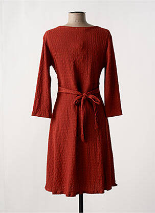 Rochie midi mâneci 3/4 mâneci 3/4 portocalie JOY'S PARIS femeie
