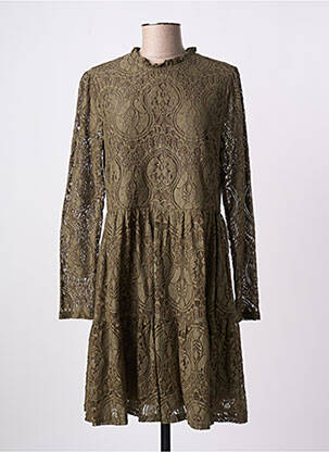 Rochie scurtă croială evazată mâneci lungi verde MOLLY BRACKEN femeie
