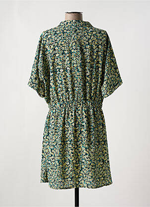 Rochie midi imprimeu floral mâneci scurte verde LE TEMPS DES CERISES femeie