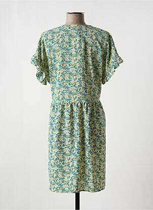 Rochie midi imprimeu floral mâneci scurte verde LE TEMPS DES CERISES femeie