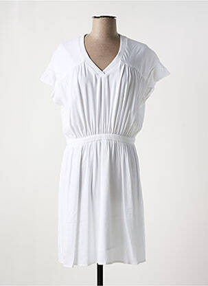Rochie midi țesătură crep mâneci scurte alb LE TEMPS DES CERISES femeie