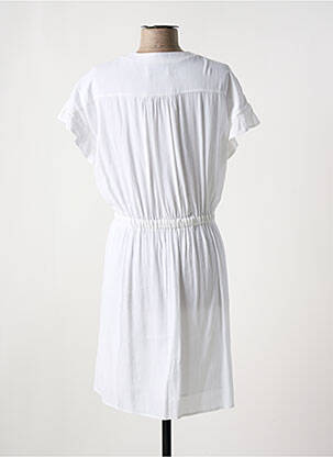 Rochie midi țesătură crep mâneci scurte alb LE TEMPS DES CERISES femeie