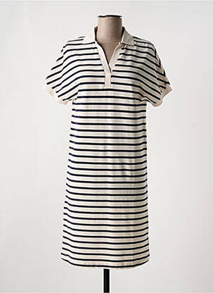 Rochie midi mâneci scurte mâneci scurte alb TOMMY HILFIGER femeie