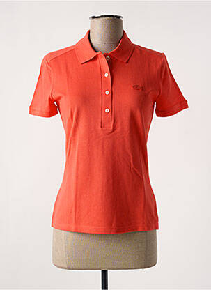 Polo broderie mâneci scurte portocalie LACOSTE femeie