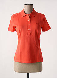 Polo broderie mâneci scurte portocaliu LACOSTE femme