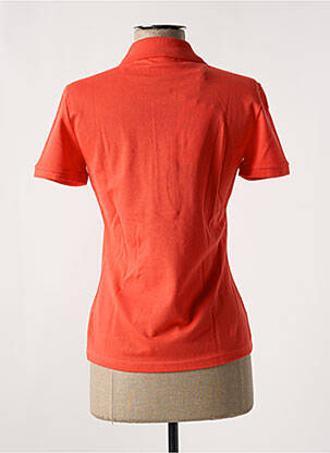 Polo broderie mâneci scurte portocalie LACOSTE femeie