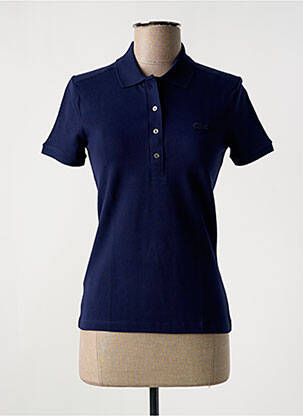 Polo broderie mâneci scurte albastru închis LACOSTE femeie