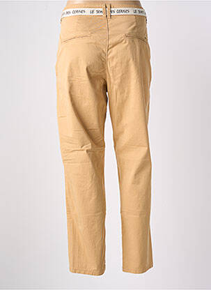 Pantalon chino țesătură poplin talie înaltă bej LE TEMPS DES CERISES femeie