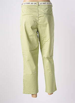 Pantalon chino țesătură poplin talie înaltă verde LE TEMPS DES CERISES femeie