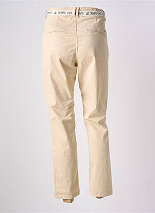 Pantalon chino țesătură poplin talie înaltă bej deschis LE TEMPS DES CERISES femeie