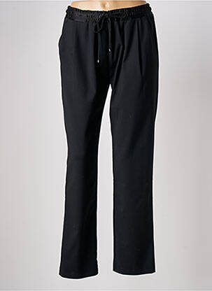 Pantalon drept țesătură poplin mărime normală negru LA PETITE FRANCAISE femeie