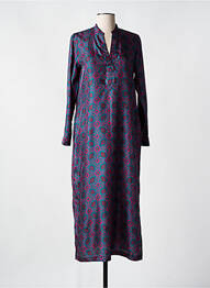 Rochie lungă mâneci lungi mâneci lungi albastru ROSSO 35 femeie