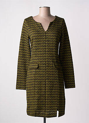 Rochie midi mâneci lungi mâneci lungi verde ICHI femeie