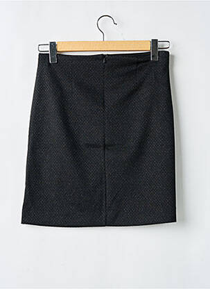 Fustă scurtă țesătură tweed negru ICHI femeie