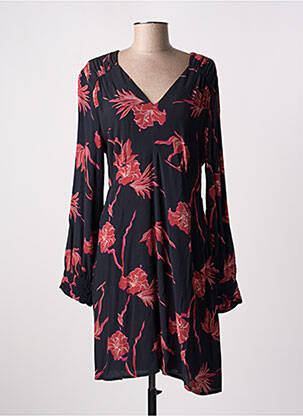 Rochie midi imprimeu floral mâneci lungi negru AN' GE femeie