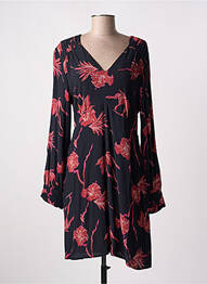 Rochie midi imprimeu floral mâneci lungi negru AN' GE femeie