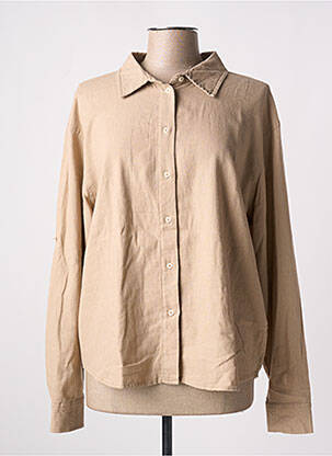 Cămașă țesătură crep mâneci lungi maro ICHI femeie