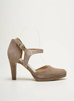 Pantofi cu toc nubuc toc de 7 la 9 cm auriu MYMA femeie