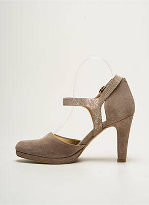 Pantofi cu toc nubuc toc de 7 la 9 cm auriu MYMA femeie