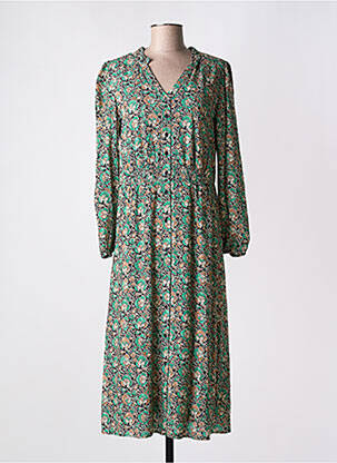Rochie lungă mâneci lungi mâneci lungi verde C'EST BEAU LA VIE femeie
