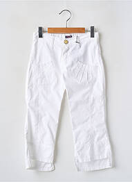 Pantalon drept închidere cu fermoar sub clapetă cu nasturi talie cu cleme alb CKS fille