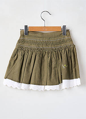 Fustă midi țesătură poplin verde POMME FRAMBOISE fată