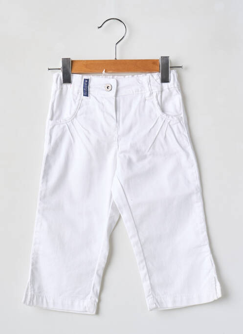 Pantalon drept țesătură poplin mărime reglabilă alb BERLINGOT fille