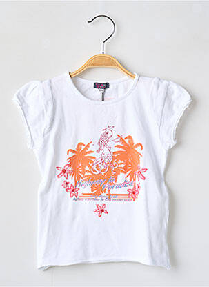 Tricou croială cambrată mâneci scurte alb CKS fată