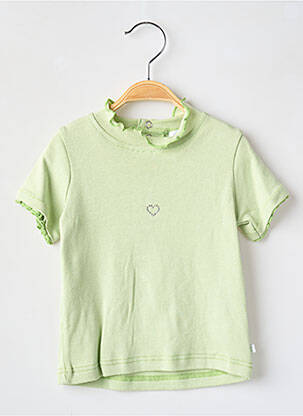 Tricou croială cambrată mâneci scurte verde COUDEMAIL fată