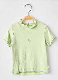 Tricou croială cambrată mâneci scurte verde COUDEMAIL fille