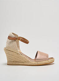 Espadrile țesătură satinată toc de 4 la 6 cm roz LA VAGUE femme