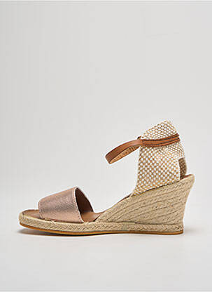 Espadrile țesătură satinată toc de 4 la 6 cm roz LA VAGUE femeie