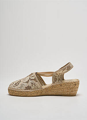 Espadrile vârf rotund toc de 4 la 6 cm bej ELUE PAR NOUS femeie