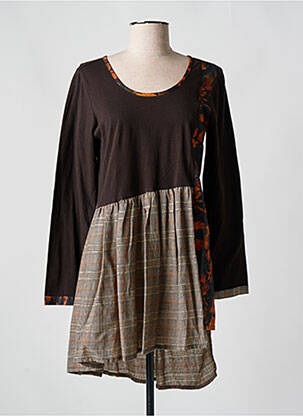 Rochie scurtă mâneci lungi mâneci lungi maro RHUM RAISIN femeie